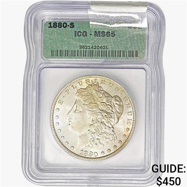 1880-S Morgan Silver Dollar ICG MS65