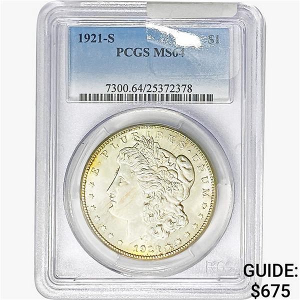 1921-S Morgan Silver Dollar PCGS MS64