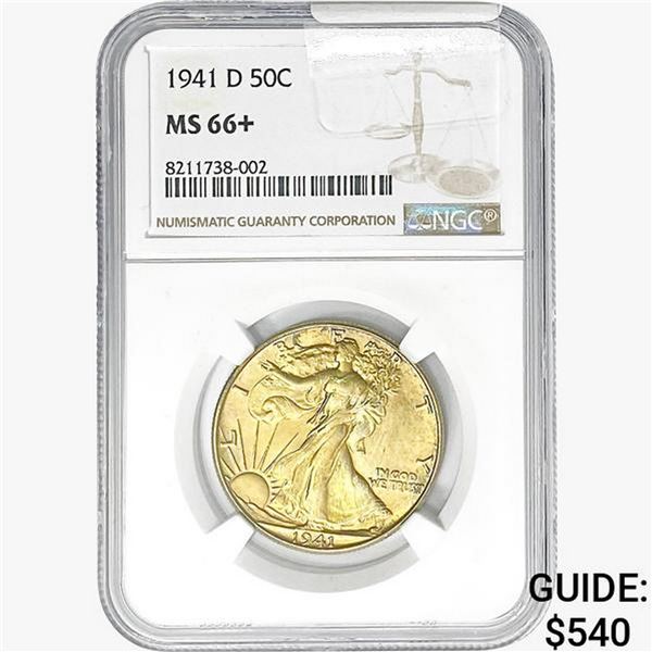 1941-D Walking Liberty Half Dollar NGC MS66+