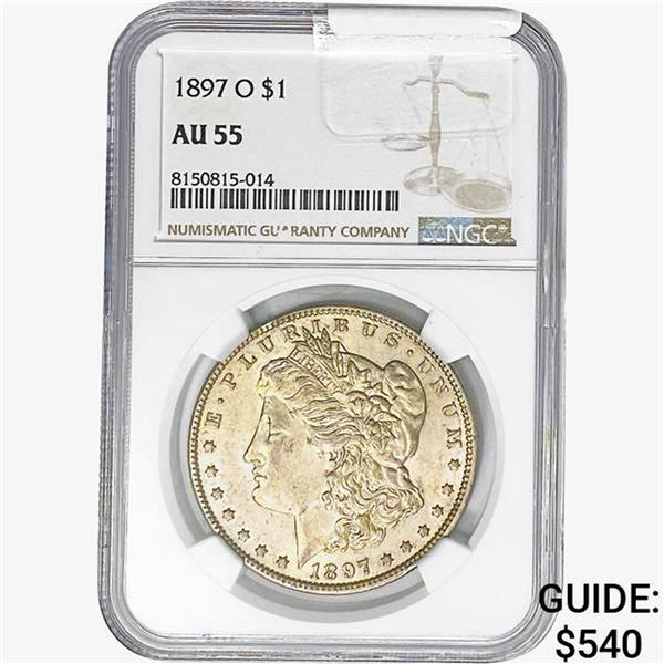 1897-O Morgan Silver Dollar NGC AU55