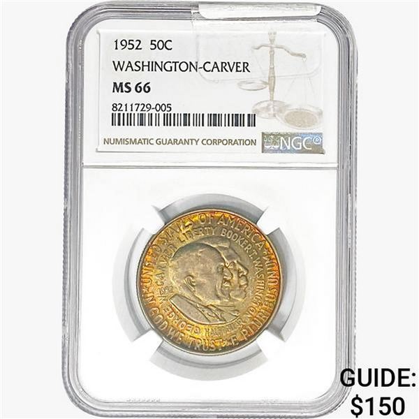 1952 Washington Carver Half Dollar NGC MS66