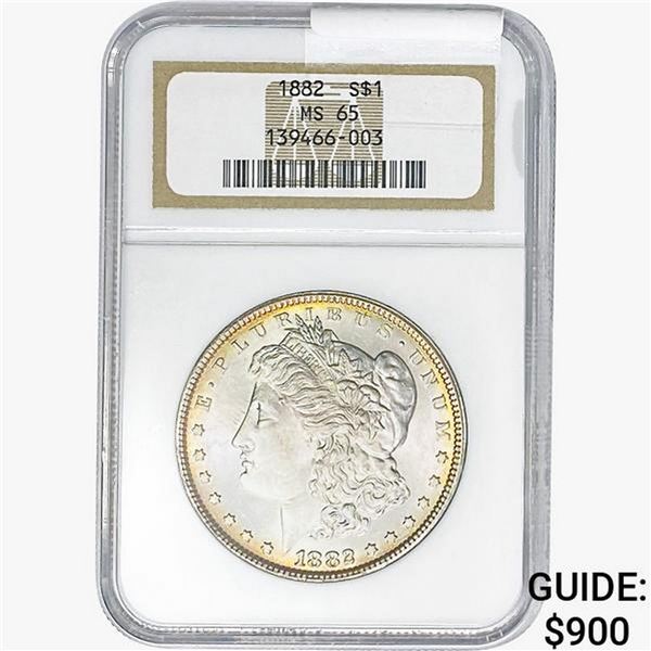 1882 Morgan Silver Dollar NGC MS65