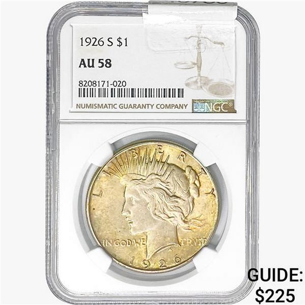 1926-S Silver Peace Dollar NGC AU58