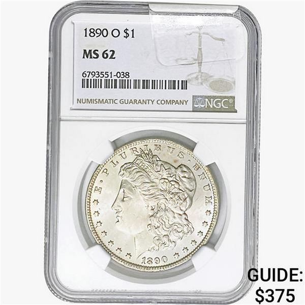 1890-O Morgan Silver Dollar NGC MS62