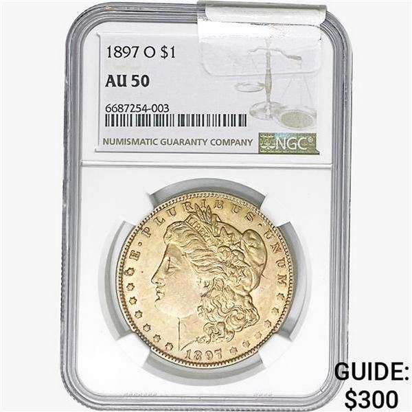 1897-O Morgan Silver Dollar NGC AU50