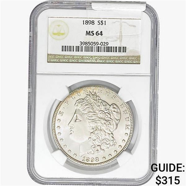 1898 Morgan Silver Dollar NGC MS64