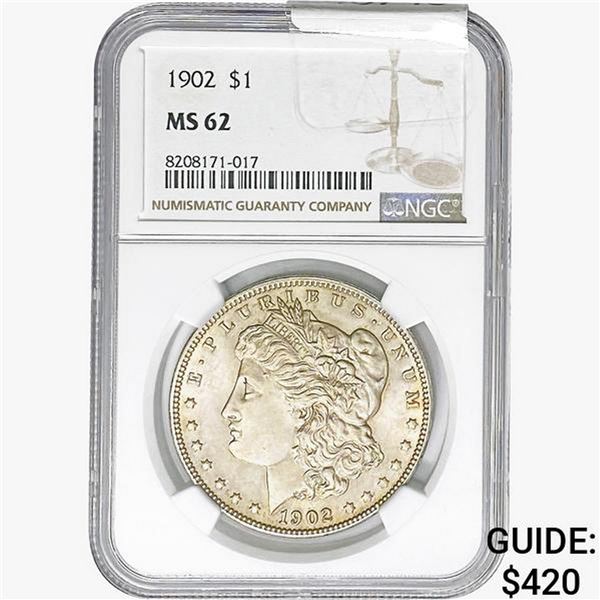 1902 Morgan Silver Dollar NGC MS62
