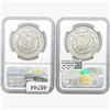 Image 2 : [2] 1887 & 1889 Morgan Silver Dollar NGC BU