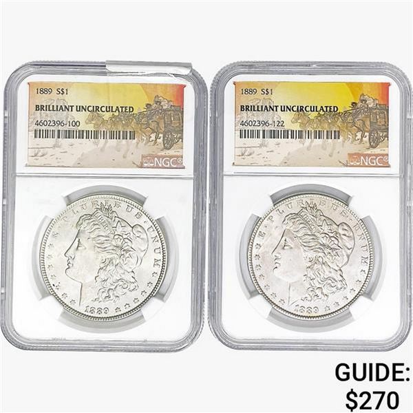[2] 1889 Morgan Silver Dollar NGC BU