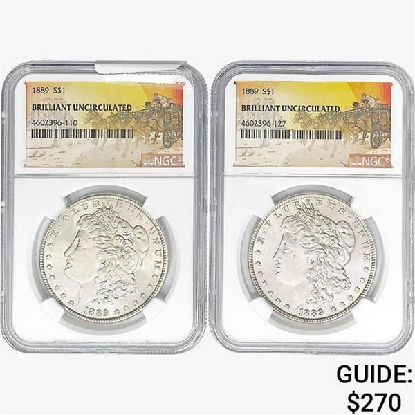 [2] 1889 Morgan Silver Dollar NGC BU