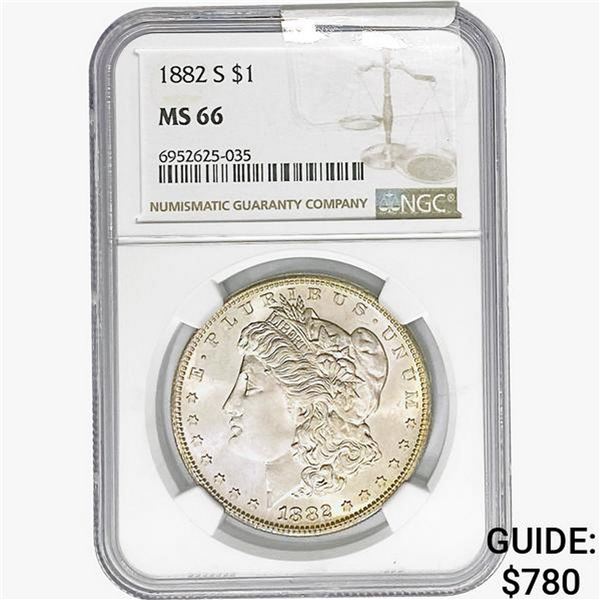 1882-S Morgan Silver Dollar NGC MS66