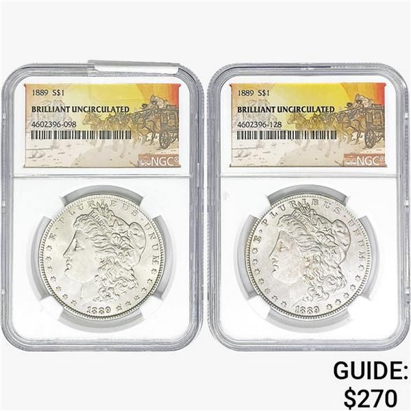 [2] 1889 Morgan Silver Dollar NGC BU
