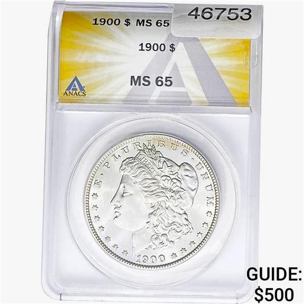 1900 Morgan Silver Dollar ANACS MS65
