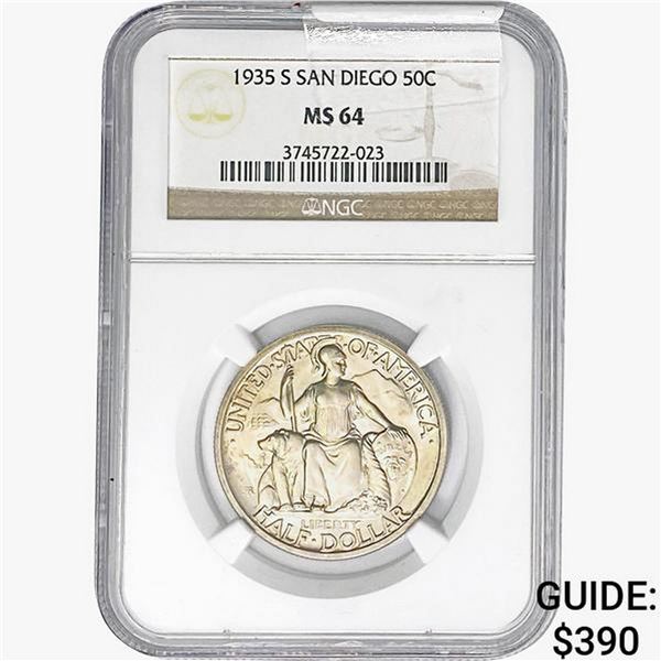 1935 San Diego Half Dollar NGC MS64