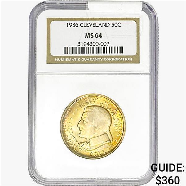 1936 Cleveland Half Dollar NGC MS64