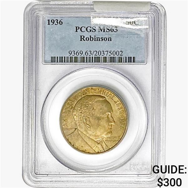 1936 Robinson Half Dollar PCGS MS63