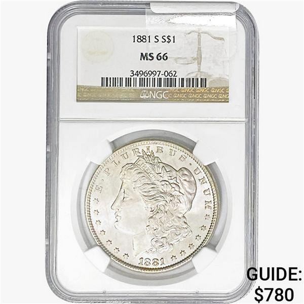 1881-S Morgan Silver Dollar NGC MS66