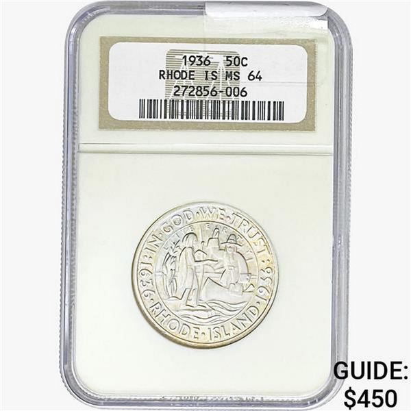 1936 Rhode Island Half Dollar NGC MS64