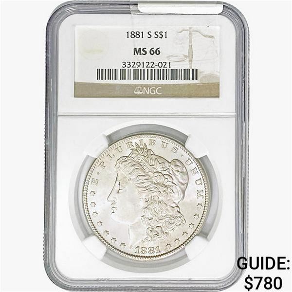 1881-S Morgan Silver Dollar NGC MS66
