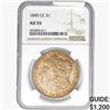 Image 1 : 1890-CC Morgan Silver Dollar NGC AU55