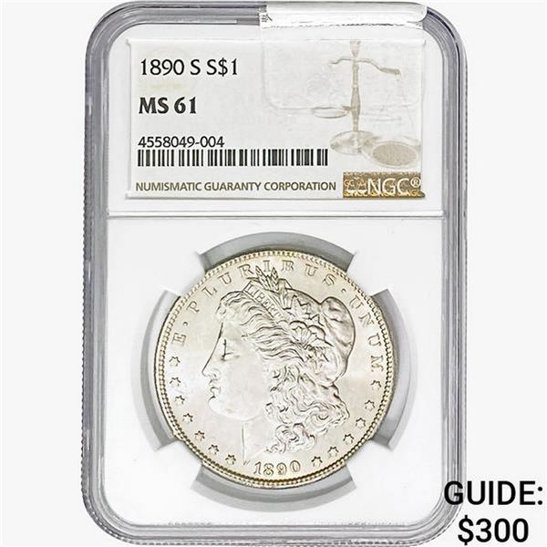 1890-S Morgan Silver Dollar NGC MS61