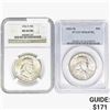 Image 1 : [2] 1952&1963 Franklin Half Dollar NGC/PCGS MS64 FBL