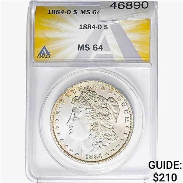 1884-O Morgan Silver Dollar ANACS MS64