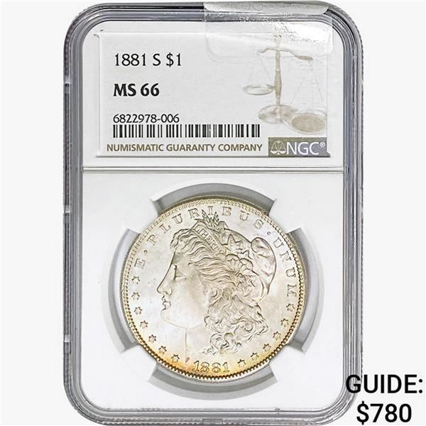 1881-S Morgan Silver Dollar NGC MS66