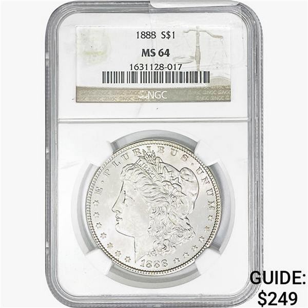 1888 Morgan Silver Dollar NGC MS64