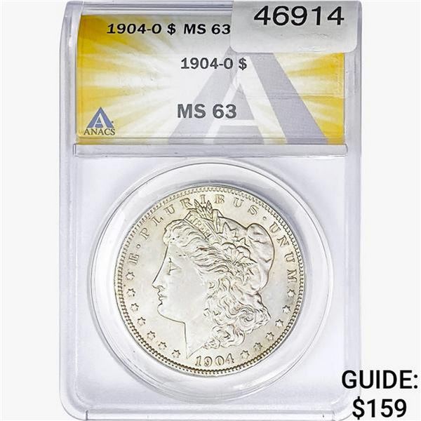 1904-O Morgan Silver Dollar ANACS MS63