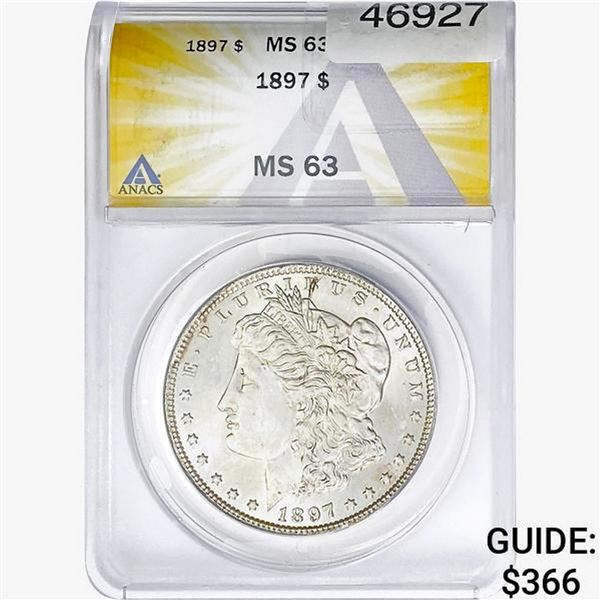 1897 Morgan Silver Dollar ANACS MS63