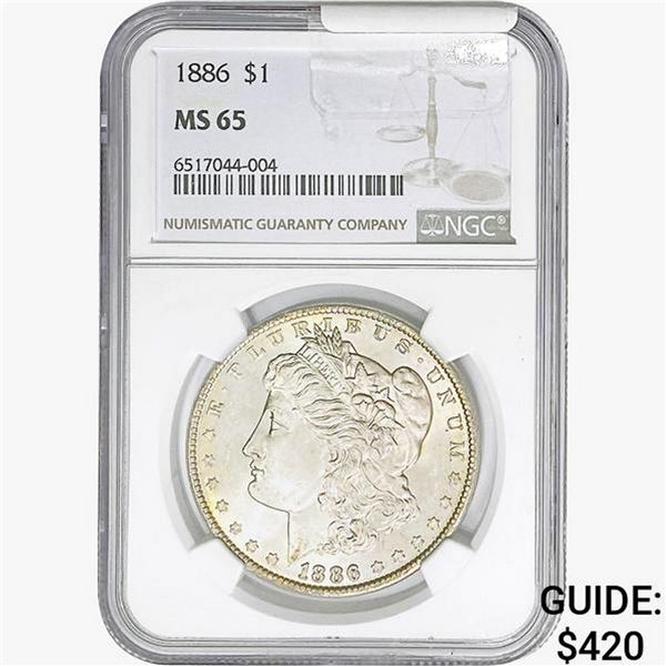 1886 Morgan Silver Dollar NGC MS65