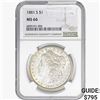 Image 1 : 1881-S Morgan Silver Dollar NGC MS66