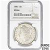 Image 1 : 1881-S Morgan Silver Dollar NGC MS66