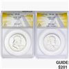 Image 1 : [2] 1958&1960 Franklin Half Dollar ANACS PF66/67 PF, OBV DCAM
