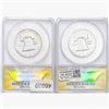 Image 2 : [2] 1958&1960 Franklin Half Dollar ANACS PF66/67 PF, OBV DCAM