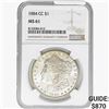 Image 1 : 1884-CC Morgan Silver Dollar NGC MS61