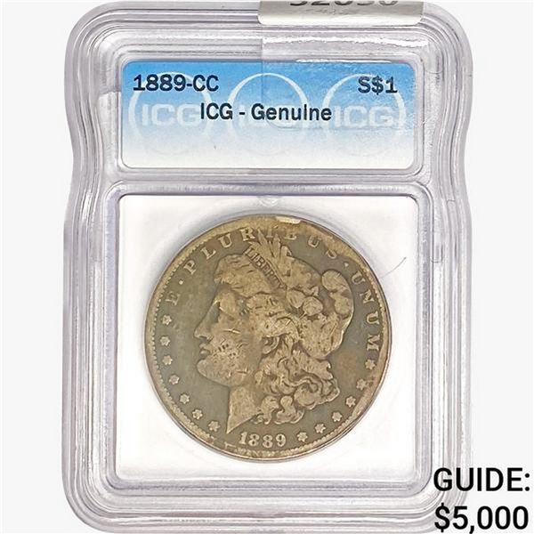 1889-CC Morgan Silver Dollar ICG Genuine