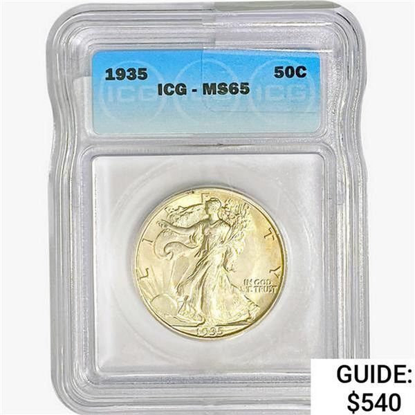 1935 Walking Liberty Half Dollar ICG MS65