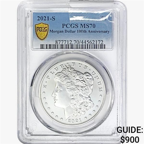 2021-S Morgan Silver Dollar PCGS MS70 100th ANNIV.