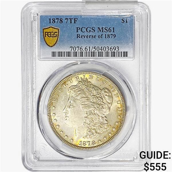 1878 Morgan Silver Dollar PCGS MS61 REV 79
