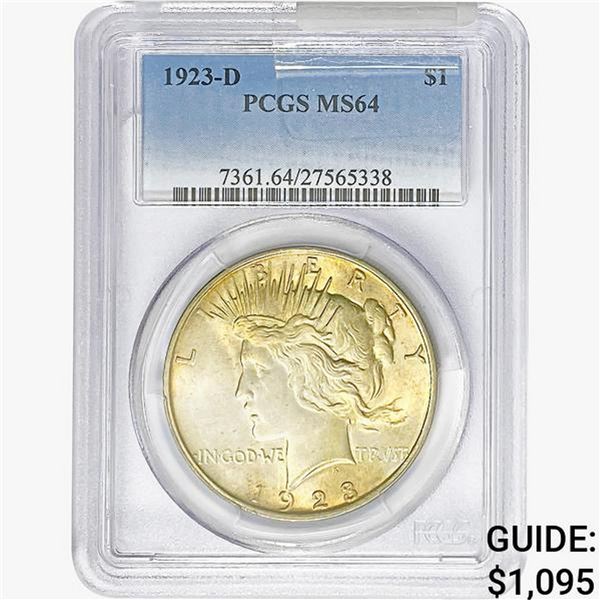 1923-D Silver Peace Dollar PCGS MS64