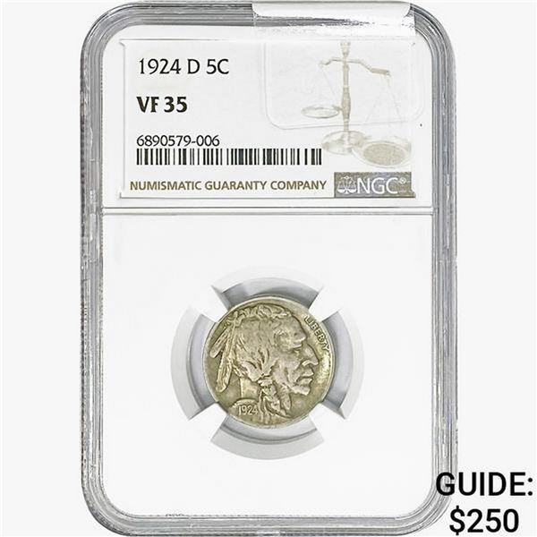1924-D Buffalo Nickel NGC VF35