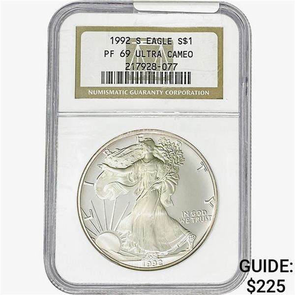 1992-S Silver Eagle NGC PF69 UC