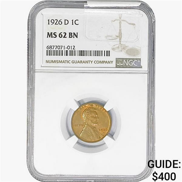 1926-D Wheat Cent NGC MS62 BN