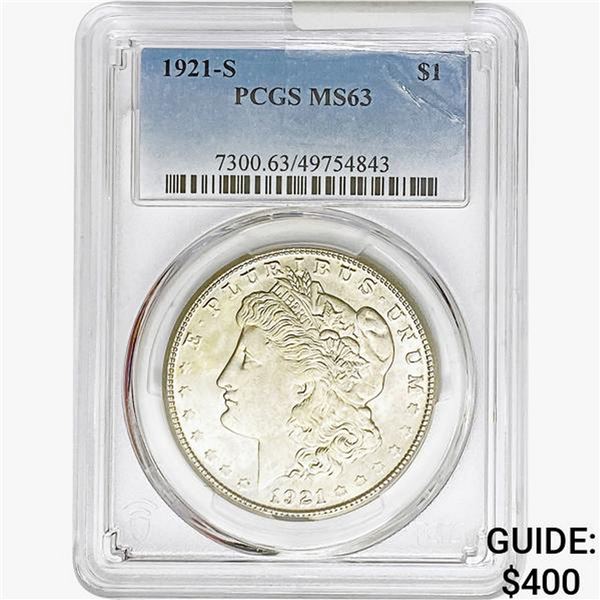 1921-S Morgan Silver Dollar PCGS MS63
