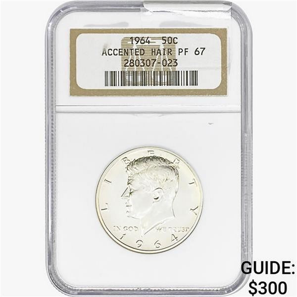 1964 Kennedy Half Dollar NGC PF67 Accented Hair