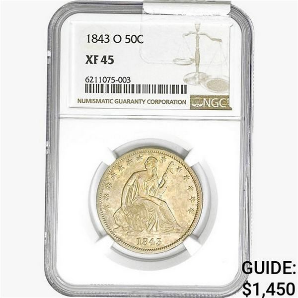 1843-O Seated Liberty Half Dollar NGC XF45