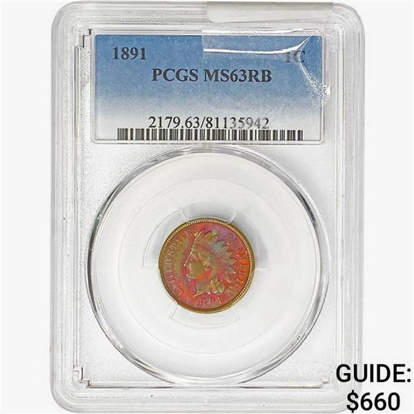 1891 Indian Head Cent PCGS MS63 RB