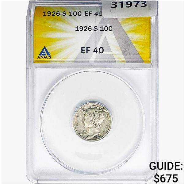 1926-S Mercury Silver Dime ANACS EF40